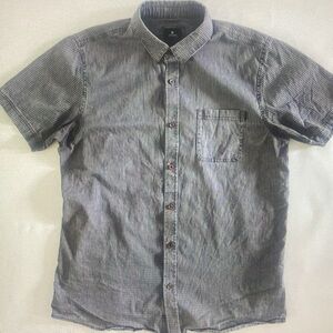 Rip Curl Black and White Striped Button-Down Shirt